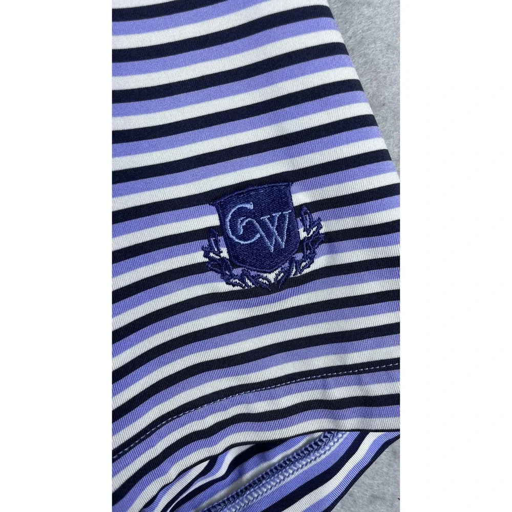 RLX Ralph Lauren‎ Polo Shirt Mens XL Blue White Stripe Golf Performance Stretch